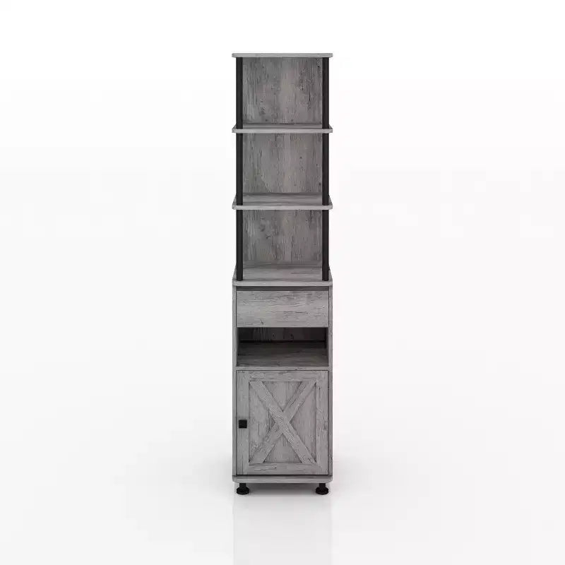 Libreria multipla Clander da 72,3", Struttura in ferro, Armadietto stile fienile