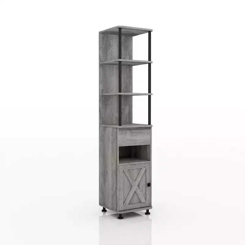 Libreria multipla Clander da 72,3", Struttura in ferro, Armadietto stile fienile