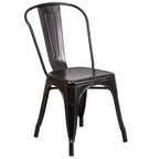 Flash Furniture Commercial Grade 23.75 Square Metal Indoor-Outdoor Table Set with 2 Stack Chairs