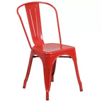 Flash Furniture Commercial Grade 23.75 Square Metal Indoor-Outdoor Table Set with 2 Stack Chairs