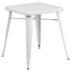 Flash Furniture Commercial Grade 23.75 Square Metal Indoor-Outdoor Table Set with 2 Stack Chairs