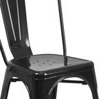 Flash Furniture Commercial Grade 23.75 Square Metal Indoor-Outdoor Table Set with 2 Stack Chairs