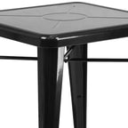 Flash Furniture Commercial Grade 23.75 Square Metal Indoor-Outdoor Table Set with 2 Stack Chairs
