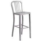 Flash Furniture Commercial Grade 24 Round Metal Indoor-Outdoor Bar Table Set with 2 Vertical Slat Back Stools
