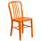 Flash Furniture Commercial Grade 24 Round Metal Indoor-Outdoor Table Set with 2 Vertical Slat Back Chairs