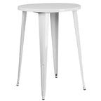 Flash Furniture Commercial Grade 30 Round Metal Indoor-Outdoor Bar Table Set with 4 Vertical Slat Back Stools