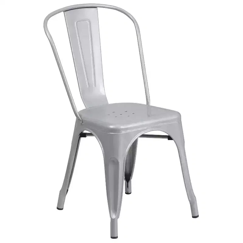 Flash Furniture Commercial Grade 30 Round Metal Indoor-Outdoor Table Set with 2 Cafe Chairs