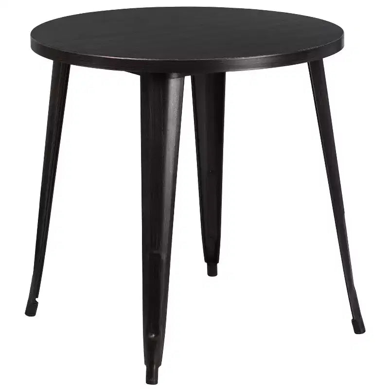 Flash Furniture Commercial Grade 30 Round Metal Indoor-Outdoor Table Set with 2 Cafe Chairs