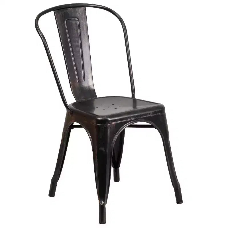 Flash Furniture Commercial Grade 30 Round Metal Indoor-Outdoor Table Set with 4 Cafe Chairs