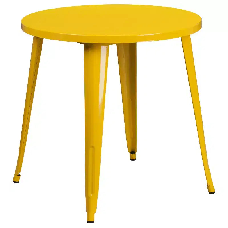 Flash Furniture Commercial Grade 30 Round Metal Indoor-Outdoor Table Set with 4 Cafe Chairs