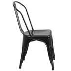 Flash Furniture Commercial Grade 31.5 Square Metal Indoor-Outdoor Table Set with 4 Stack Chairs