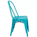 Flash Furniture Commercial Grade 31.5 Square Metal Indoor-Outdoor Table Set with 4 Stack Chairs