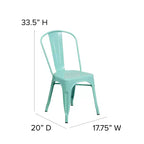 Flash Furniture Commercial Grade 31.5 Square Metal Indoor-Outdoor Table Set with 4 Stack Chairs