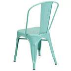 Flash Furniture Commercial Grade 31.5 Square Metal Indoor-Outdoor Table Set with 4 Stack Chairs