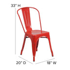 Flash Furniture Commercial Grade 31.5 Square Metal Indoor-Outdoor Table Set with 4 Stack Chairs