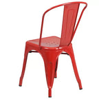 Flash Furniture Commercial Grade 31.5 Square Metal Indoor-Outdoor Table Set with 4 Stack Chairs