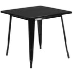 Flash Furniture Commercial Grade 31.5 Square Metal Indoor-Outdoor Table Set with 4 Stack Chairs