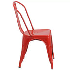 Flash Furniture Commercial Grade 31.5 Square Metal Indoor-Outdoor Table Set with 4 Stack Chairs