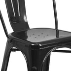 Flash Furniture Commercial Grade 31.5 Square Metal Indoor-Outdoor Table Set with 4 Stack Chairs