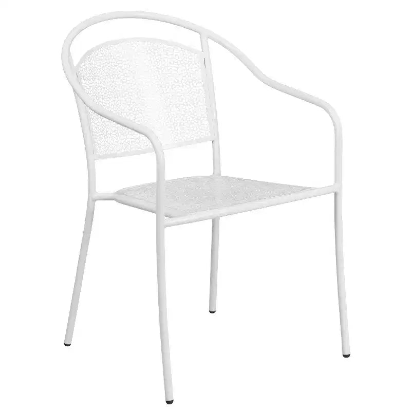 Flash Furniture Oia Commercial Grade 28 Square Indoor-Outdoor Steel Patio Table Set with 4 Round Back Chairs