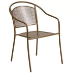 Flash Furniture Oia Commercial Grade 35.5 Square Indoor-Outdoor Steel Patio Table Set with 2 Round Back Chairs