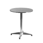 Flash Furniture Lila 23.5'' Round Aluminum Indoor-Outdoor Table Set with 2 Rattan Chairs