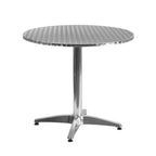 Flash Furniture Lila 31.5'' Round Aluminum Indoor-Outdoor Table Set with 4 Rattan Chairs