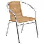 Flash Furniture Lila 31.5'' Round Aluminum Indoor-Outdoor Table Set with 4 Rattan Chairs