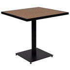 Flash Furniture Lark Outdoor Patio Bistro Dining Table Set with 2 Chairs and Faux Teak Poly Slats