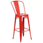 Emma and Oliver Commercial Grade 30 Round Metal Indoor-Outdoor Bar Table Set with 4 Cafe Stools