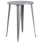 Emma and Oliver Commercial Grade 30 Round Metal Indoor-Outdoor Bar Table Set with 4 Cafe Stools