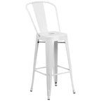 Emma and Oliver Commercial Grade 30 Round Metal Indoor-Outdoor Bar Table Set with 4 Cafe Stools