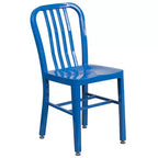 Emma and Oliver Commercial Grade 24 Round Metal Indoor-Outdoor Table Set & 2 Slat Back Chairs