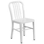 Emma and Oliver Commercial Grade 24 Round Metal Indoor-Outdoor Table Set & 2 Slat Back Chairs
