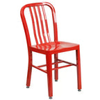 Emma and Oliver Commercial Grade 24 Round Metal Indoor-Outdoor Table Set & 2 Slat Back Chairs
