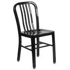 Emma and Oliver Commercial Grade 24 Round Metal Indoor-Outdoor Table Set & 2 Slat Back Chairs