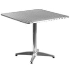 Emma and Oliver 31.5 Square Aluminum Garden Patio Table Set with 4 Rattan Chairs