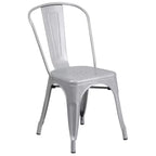 Ensemble de table rectangulaire en métal de qualité commerciale Emma et Oliver avec 6 chaises empilables pour l'intérieur et l'extérieur