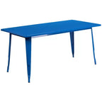 Ensemble de table rectangulaire en métal de qualité commerciale Emma et Oliver avec 6 chaises empilables pour l'intérieur et l'extérieur
