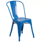 Ensemble de table rectangulaire en métal de qualité commerciale Emma et Oliver avec 6 chaises empilables pour l'intérieur et l'extérieur
