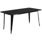 Ensemble de table rectangulaire en métal de qualité commerciale Emma et Oliver avec 6 chaises empilables pour l'intérieur et l'extérieur