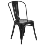 Ensemble de table rectangulaire en métal de qualité commerciale Emma et Oliver avec 6 chaises empilables pour l'intérieur et l'extérieur