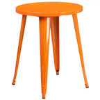 Emma and Oliver Commercial Grade 24 Round Metal Indoor-Outdoor Table Set with 4 Cafe Chairs