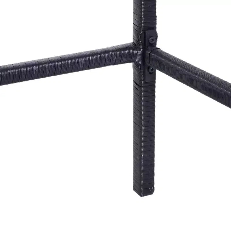 Outsunny 3 PCS Rattan Bar Set with Glass Top Table, 2 Bar Stools for Outdoor, Patio, Garden, Poolside, Backyard