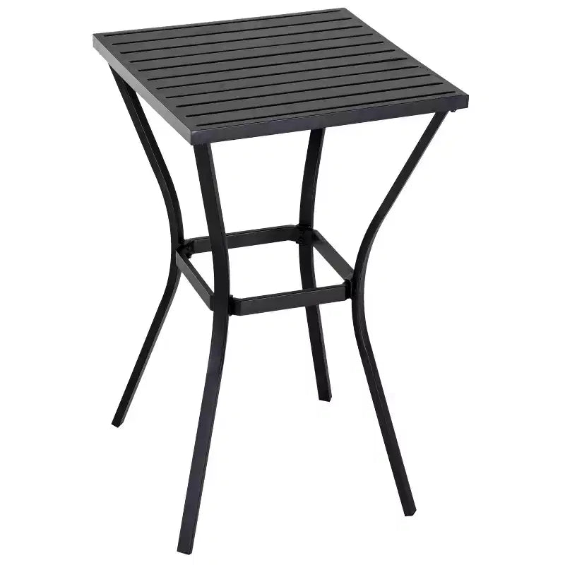 Outsunny 3PCS Patio Bar Set with Soft Cushion, Rattan Wicker Outdoor Furniture Set for Backyards, Lawn, Deck, Poolside