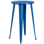 Merrick Lane Patio Set with Table and Backless Stools - Powder Coated Metal Frames for Indoor and Outdoor Use