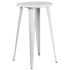 Merrick Lane Patio Set with Table and Backless Stools - Powder Coated Metal Frames for Indoor and Outdoor Use