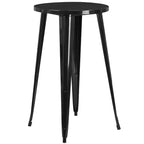 Merrick Lane Patio Set with Table and Backless Stools - Powder Coated Metal Frames for Indoor and Outdoor Use
