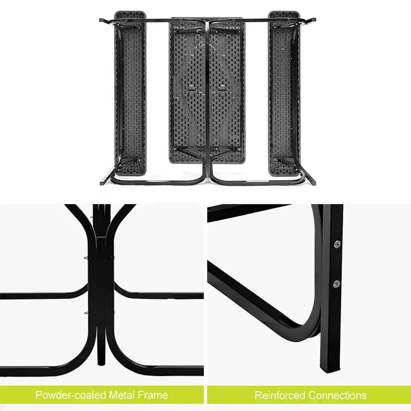 Costway Picnic Table Bench Set Outdoor Backyard Patio Garden Party Dining All Weather Black/White/Grey/Brown/Green