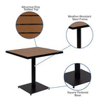 Merrick Lane 5 Piece Patio Table and Chairs Set Faux Teak Wood And Metal Indoor/Outdoor Table and Chairs with All-Weather Purpose